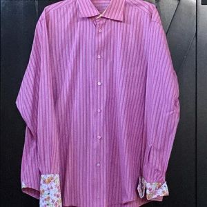 Robert Graham Button down with flip cuff Sz 17 1/2